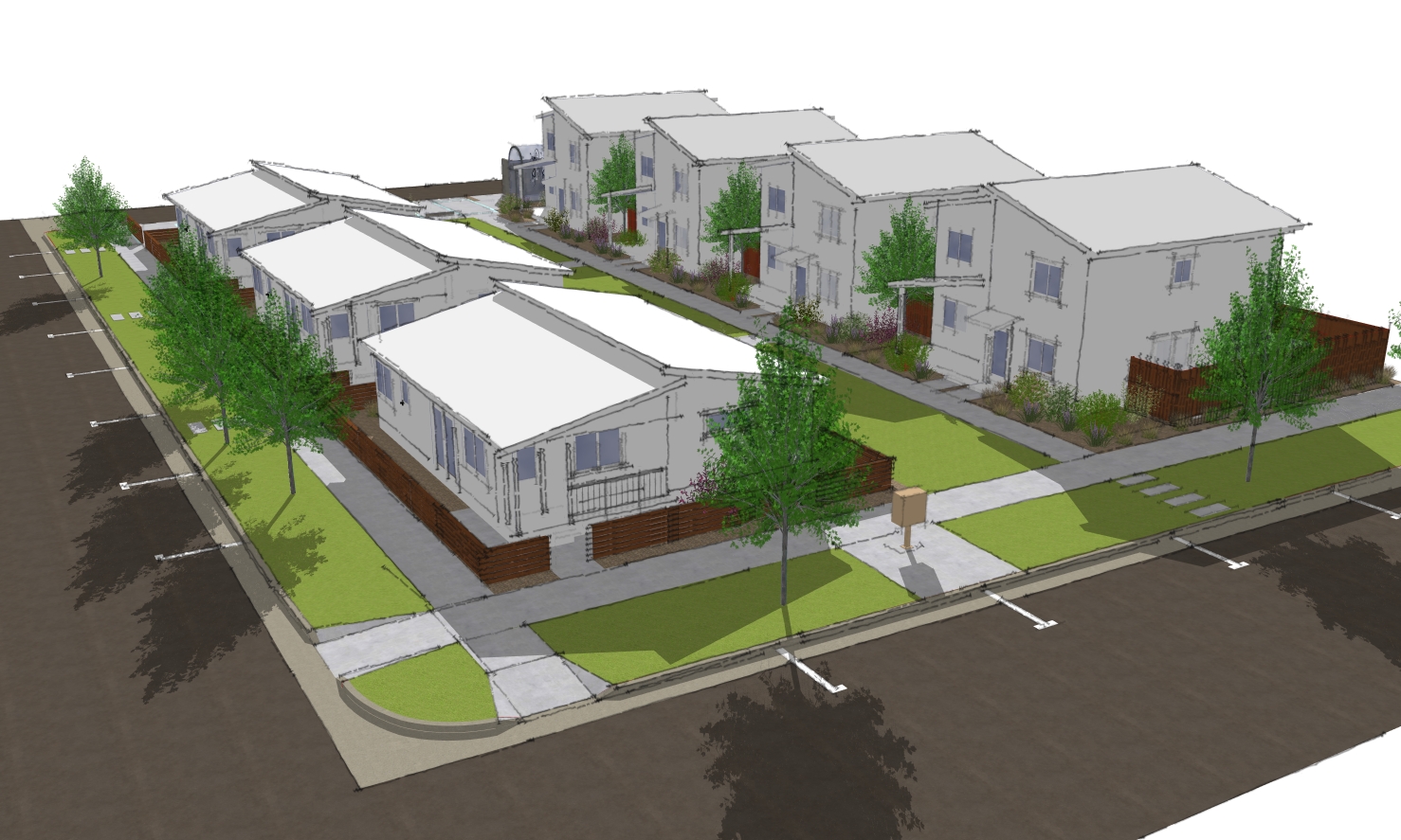 Cottage court infill development by StreamHome Construction